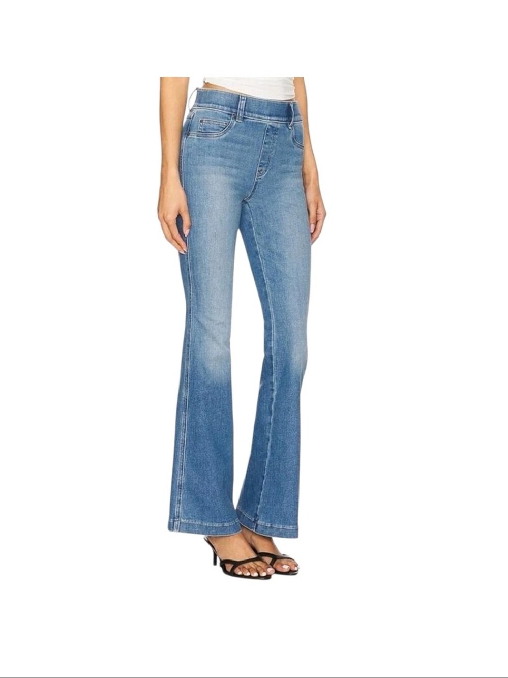 NWT Spanx EveryWear Flare Pull-on Jeans size XS in Stonewashed Blue